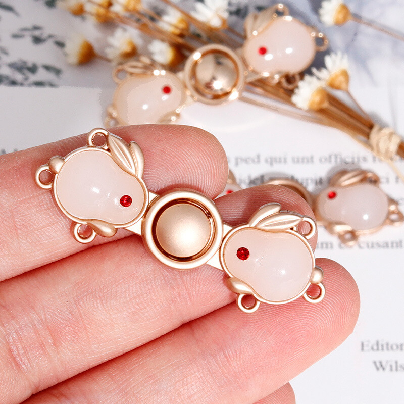 10Pcs Rabbit Closure Buttons Metal Clasp Fastener Sew Costume