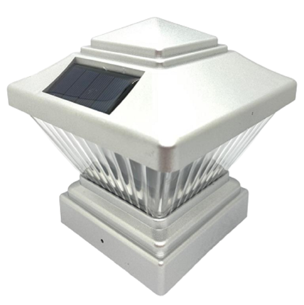 2-Pack Black / White / Copper / Silver 4" x 4" Solar Post Deck Cap LED Light