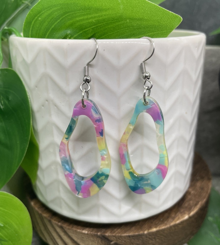 2.5” Earring Set Silver-tone Boho  Dangle Drop New Free Ship B7393