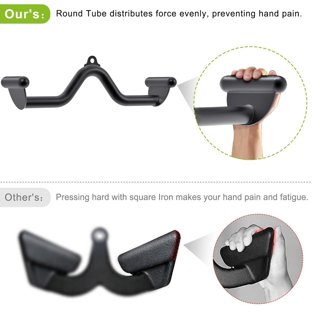 20" LAT Pull Down Bars Cable Machine Attachment, Rowing T-bar V-bar Set, Back...
