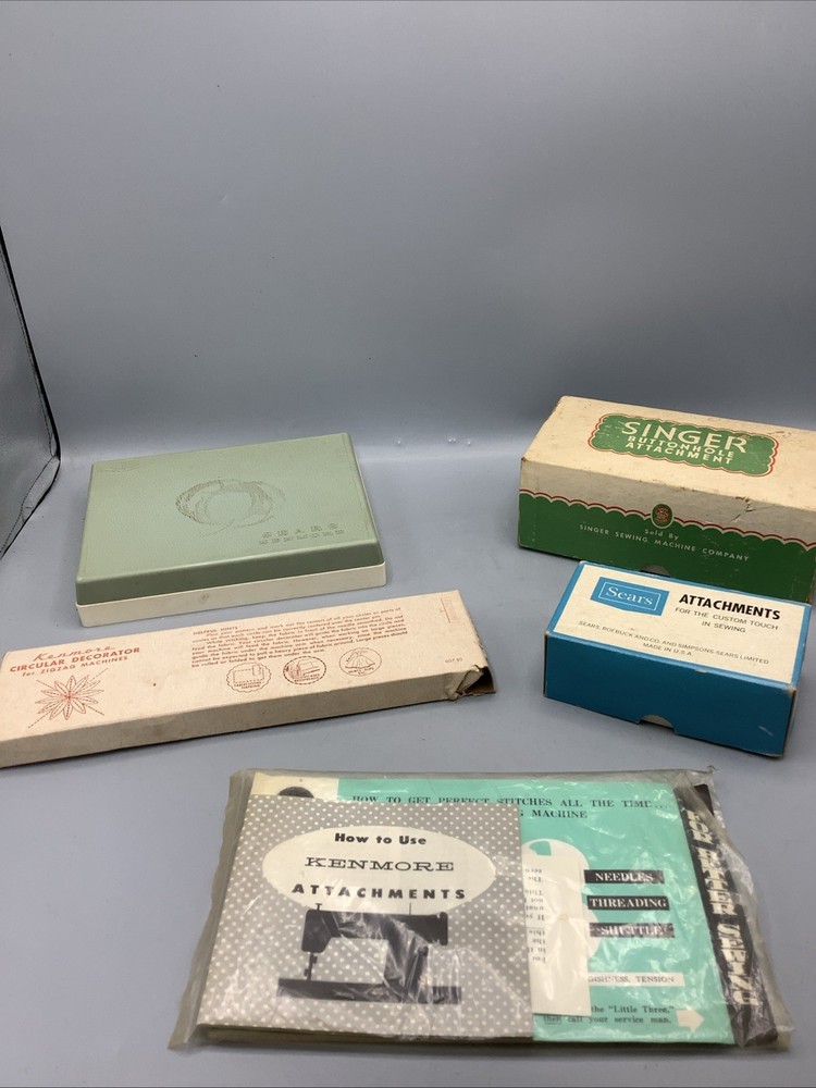 Vintage Sears Kenmore Sewing Machine Attachments Lot.