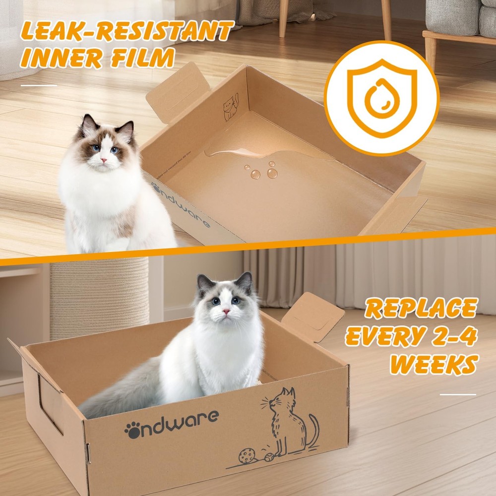 3PCS Disposable Foldable Cat Litter Box 17.5x13.6