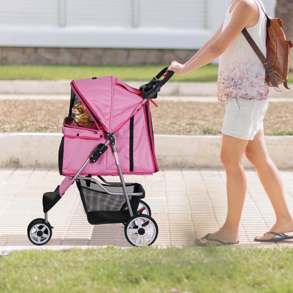 Dog Stroller 3 Wheels Pet Stroller Cat Stroller Lightweight Foldable Portable