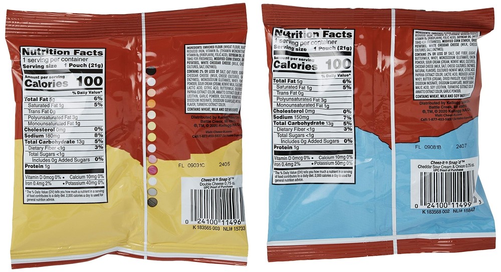 Cheeze-It Snap'd Cheesy Baked Snacks Multipack 42Count 0.75 Oz Net Wt 31.5 Oz