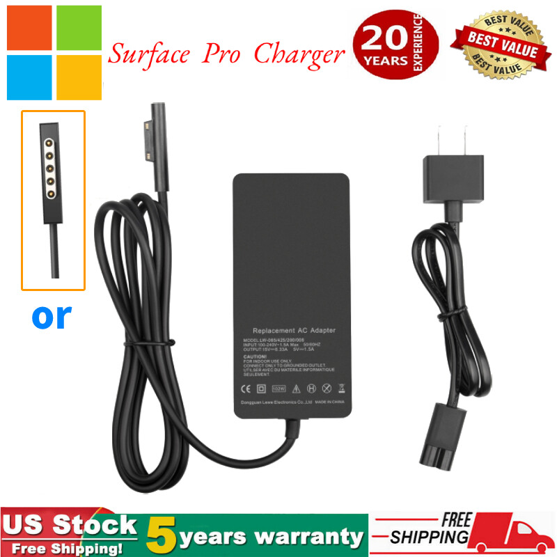 Surface GO Charger Ac Power Adapter for Surface Pro 8 Surface Pro 3 Pro 4 RT