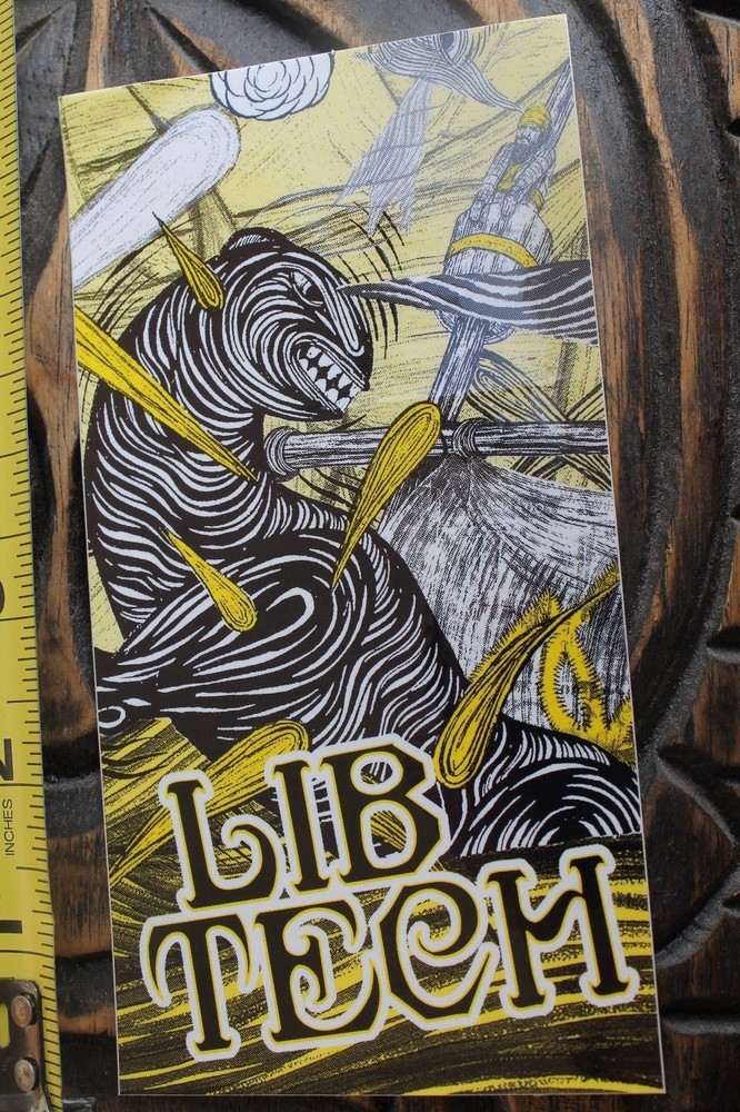 LIB TECH Snowboards Worm Monster Attack Space Alien Yellow Snowboarding STICKER
