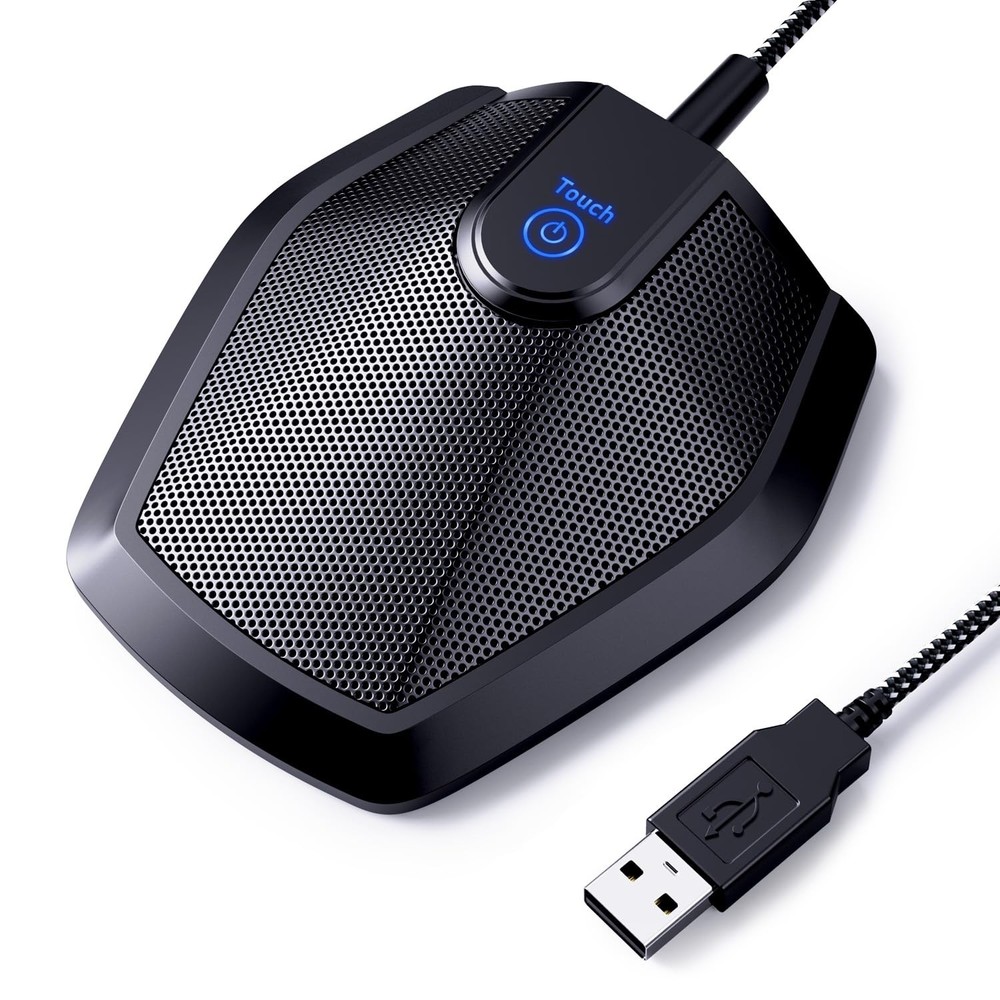 Conference USB Microphone, Omnidirectional Condenser PC Mic for Video Confere...