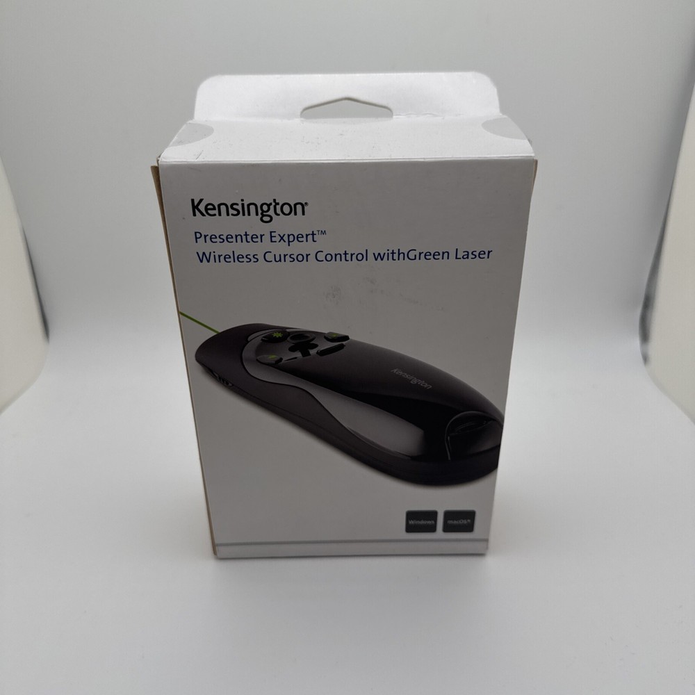 Kensington Expert Wireless Presenter with Green Laser Pointer and Cursor Control