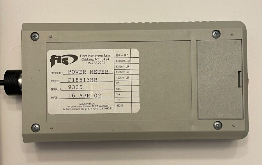 FIS F18513HR HAND HELD OPTICAL POWER METER