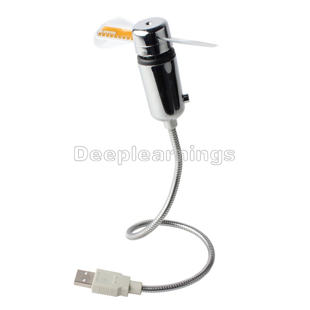 LED Fan Mini USB Clock Fan Powered Cooling Flashing Real Time Display Function