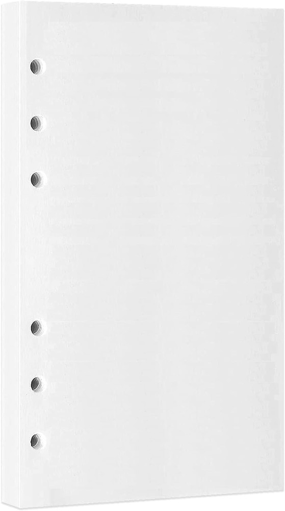 A6 Blank Refill Paper, 100 Sheets/200 Pages Loose Leaf Paper for White