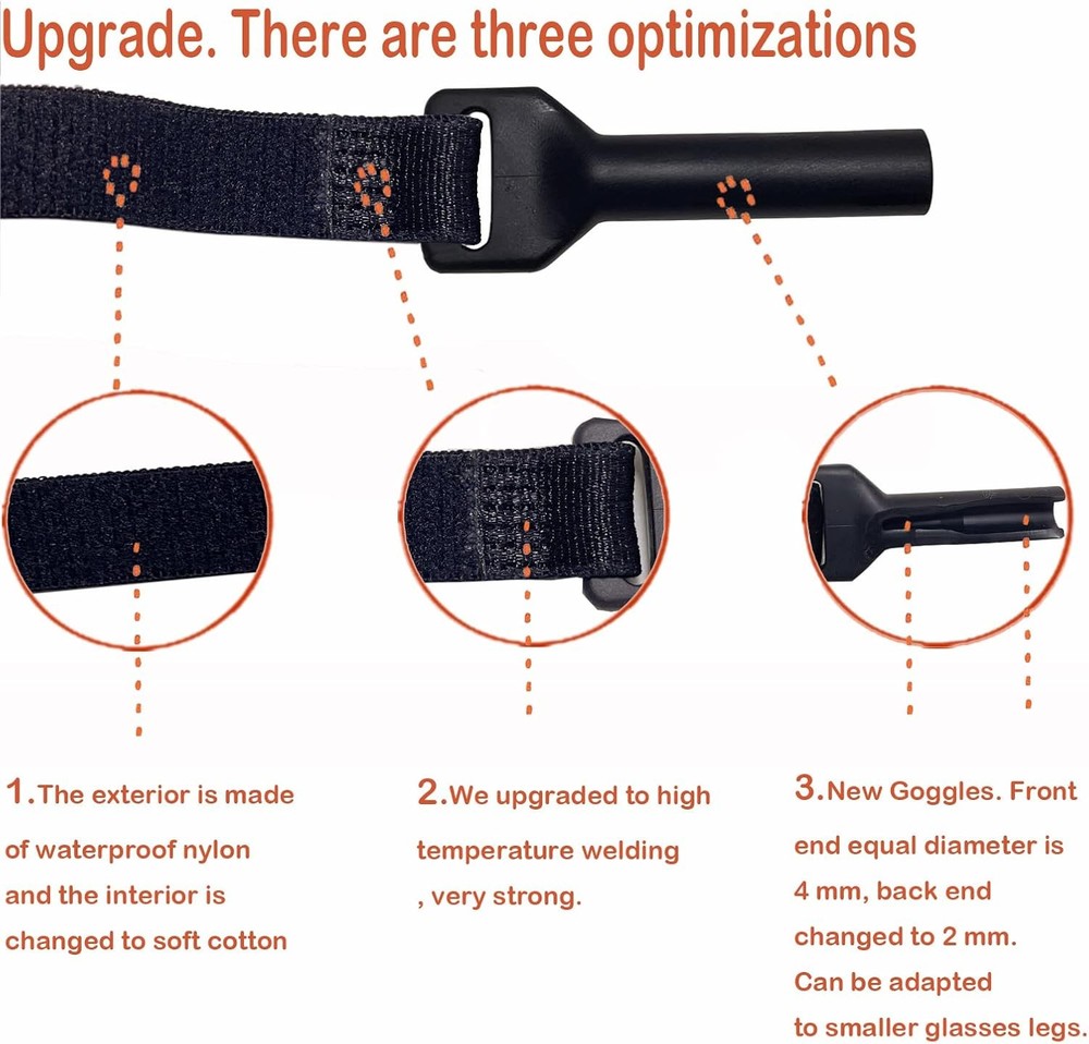 Adjustable Glasses Strap - 4 Pack No Tail Eyeglass Straps, Universal Fit Rope Ey