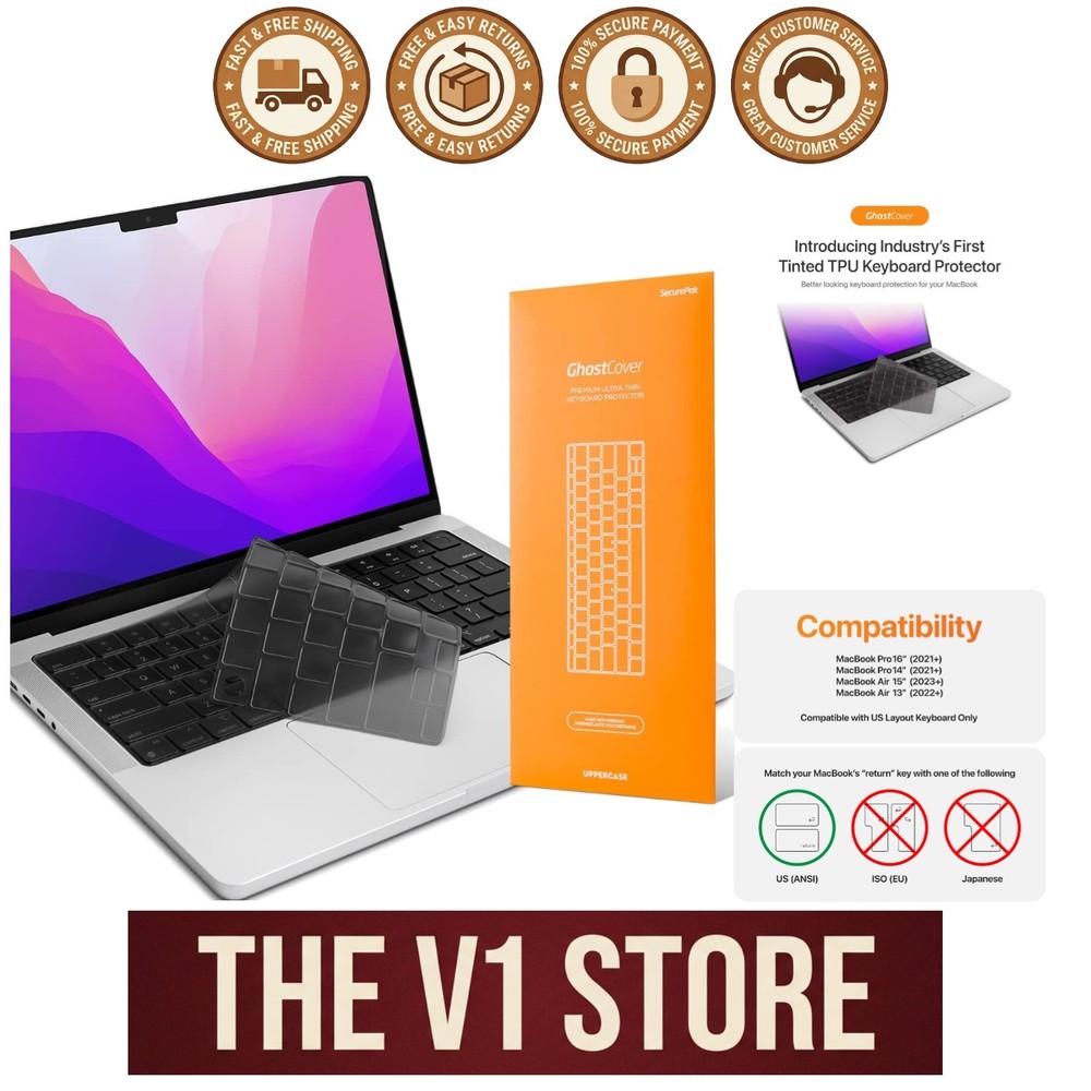 GhostCover Ultra Thin Tinted Keyboard Protector for MacBook Pro & Air Models