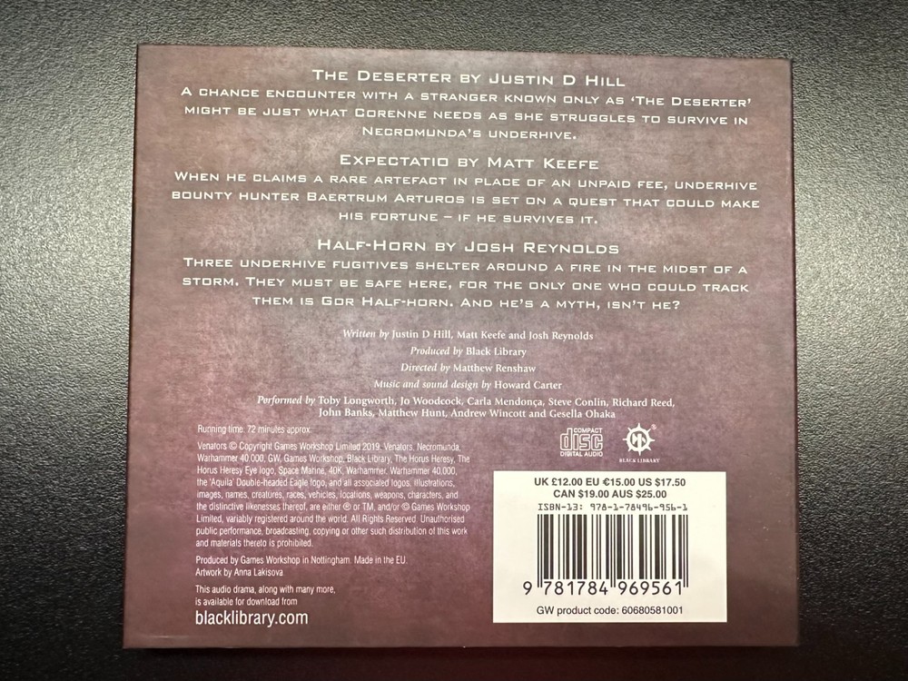 Black Library - A Necromunda Audiobook CD Antholgy - Venators