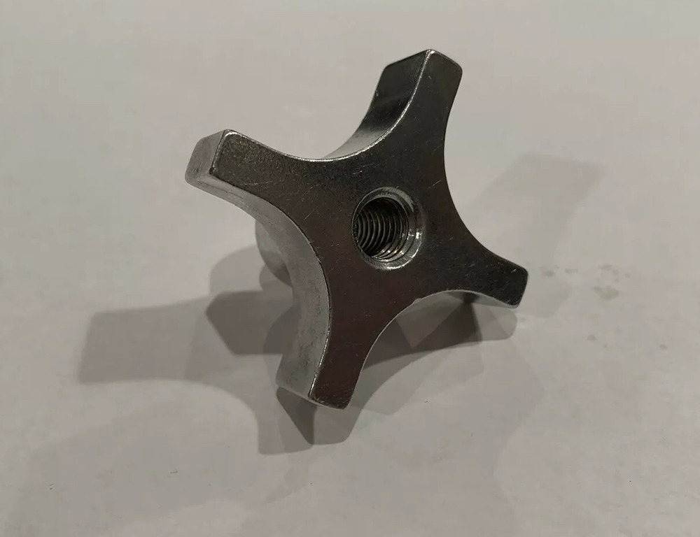 Aluminum Extrusion, Four Lobed Hand Knobs with Thru Hole, Luster Finish, STT