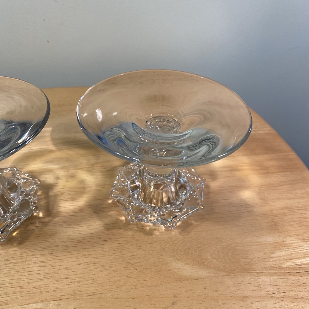 TWO (2) HEISEY Single Light Candlesticks Wampum Pattern Rare Round Quilted