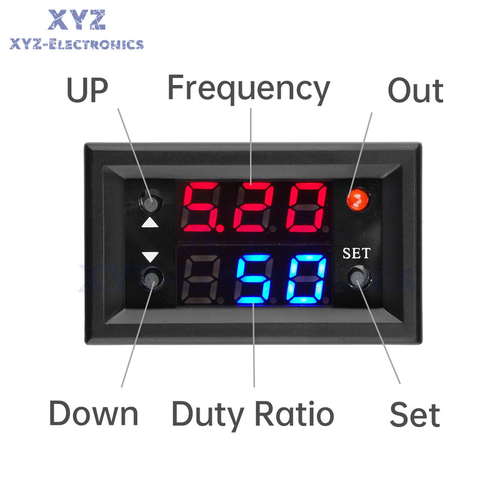 DC4-28V Digital LED PWM Speed Controller Frequency Tester Duty Cycle Adjustable