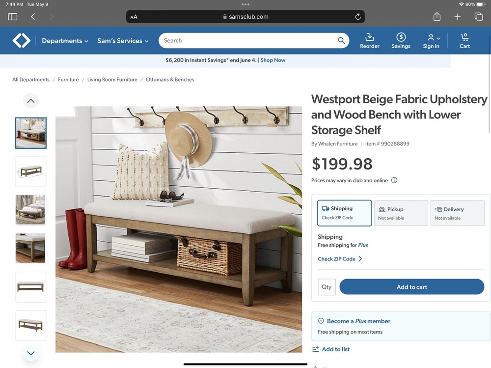 Wood Bench with Lower Storage Shelf