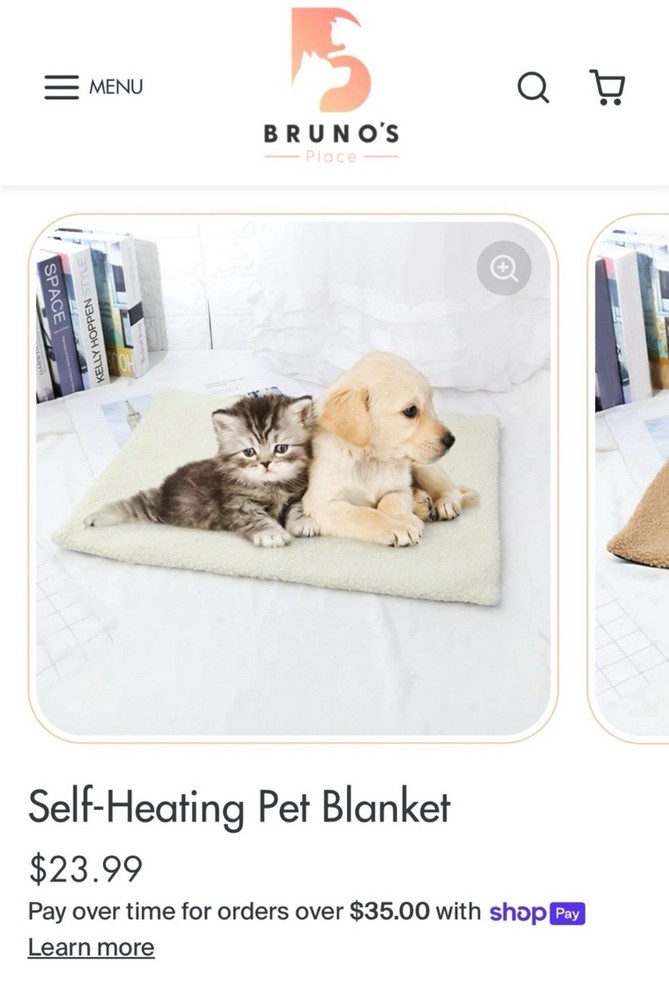 Self-Heating Pet Blanket Pad