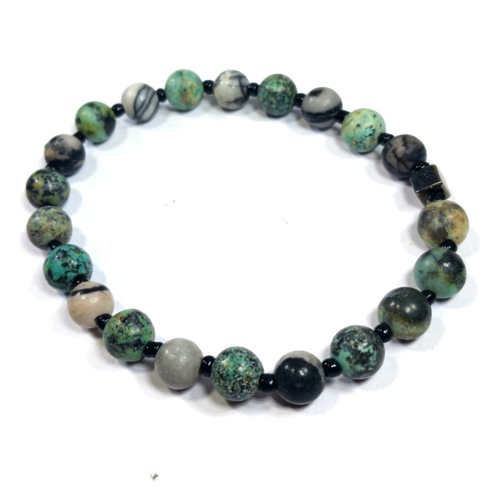 Boho Chic African Turquoise Stone Bead Bracelet