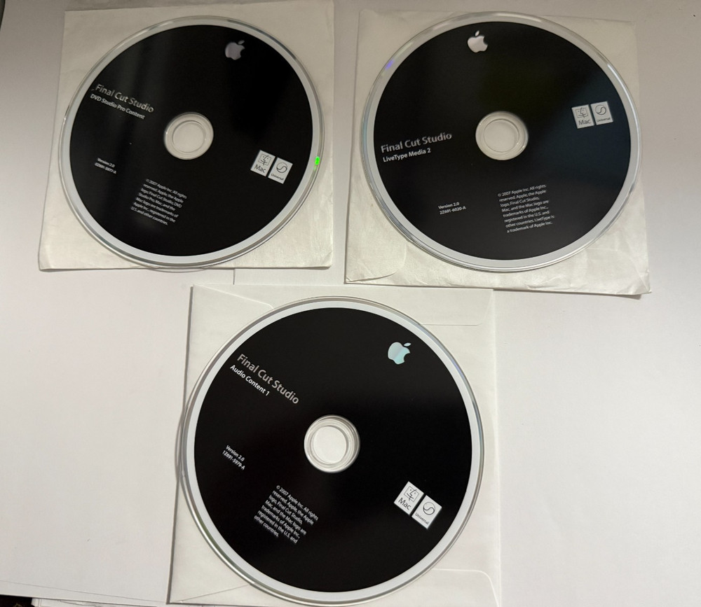 Apple - Final Cut Studio Audio Livetype 2.0 DVD Pro Content Discs Year 2007
