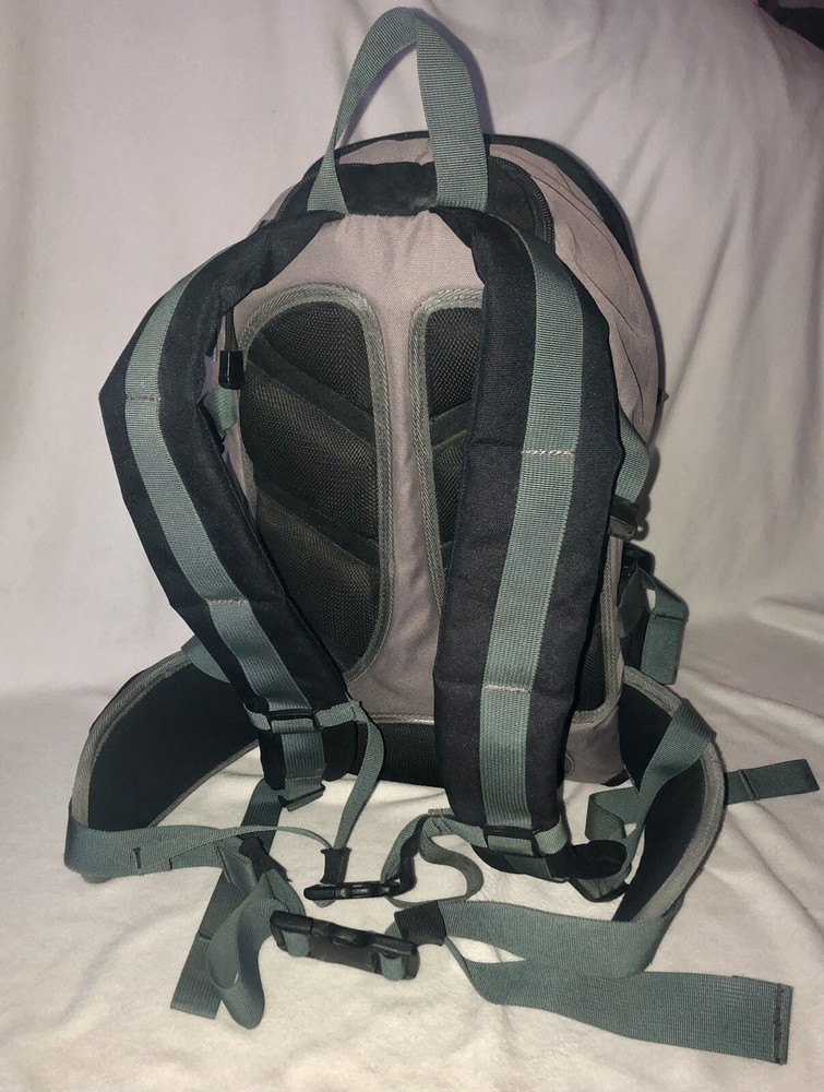 Backside Mens Stix Snow Pack Backpack Gray Black Color Block Zip Pockets Hiking