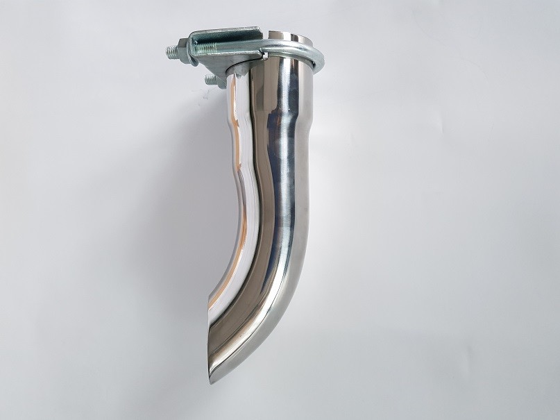 3" 76mm Inner diameter Clamp-On Curl Down Stainless Exhaust Tail Pipe Tip