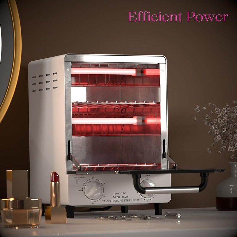 12L High Temperature Sterilizer Adjustable Timer Stainless Steel Nail Tools New