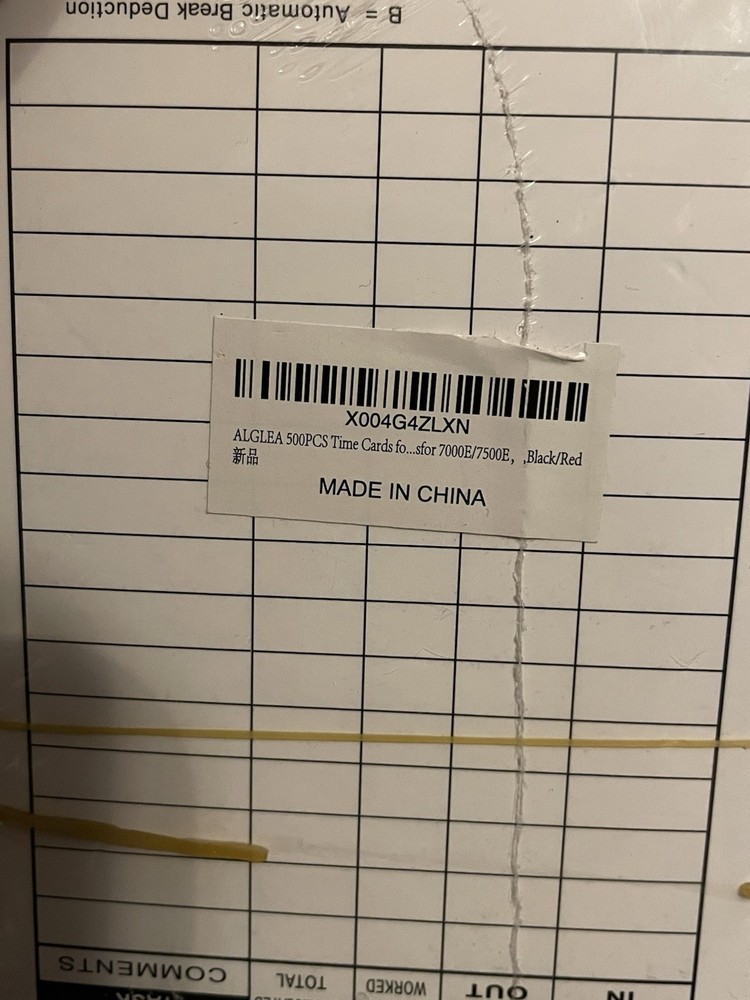 500pcs Alglea Red & Black Time Cards For 7000E/7500E