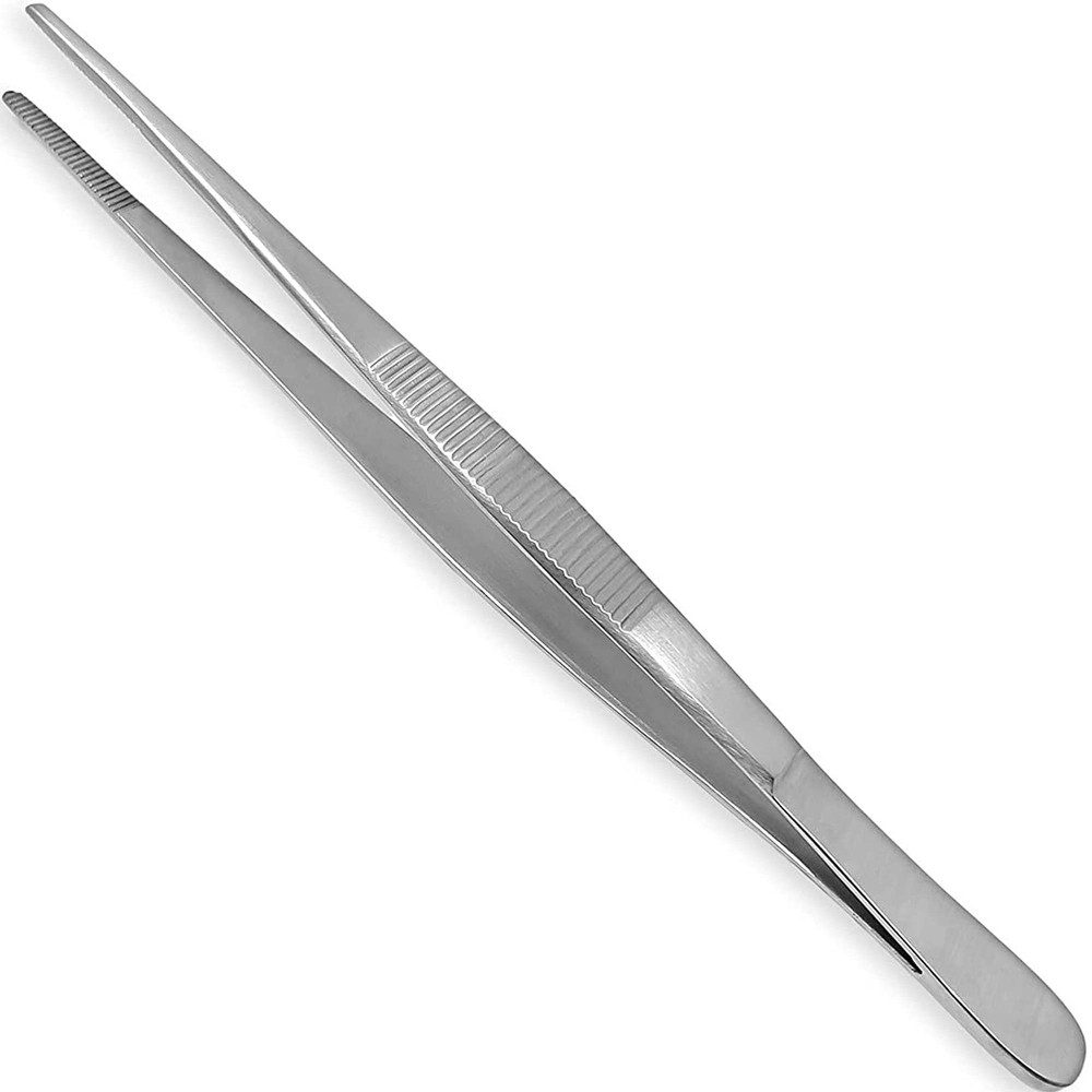XTRM CRAFT Thumb Dressing Forceps, Mulipurpose Tweezer Stainless 6", Silver