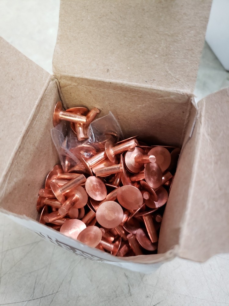 Weaver #9 Solid Copper Rivets with Burrs 1/2" (1 Pound Box)