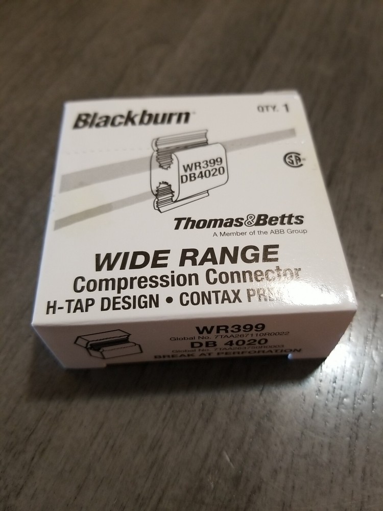 25-PACK THOMAS & BETTS BLACKBURN WR399 WIDE RANGE COMPRESSION CONNECTOR H-TAP