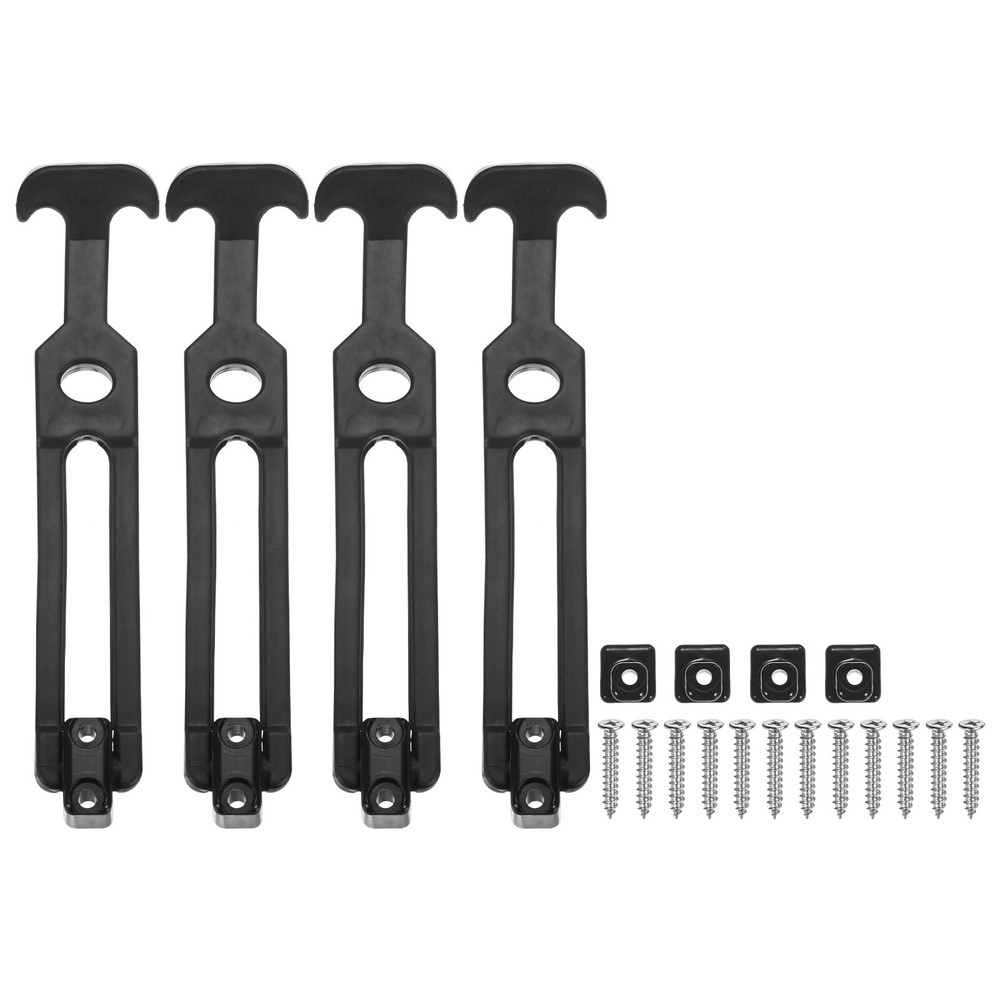 4-Pack T-Handle Rubber Flexible Draw Latches,7.5" Latches for Toolbox, Black