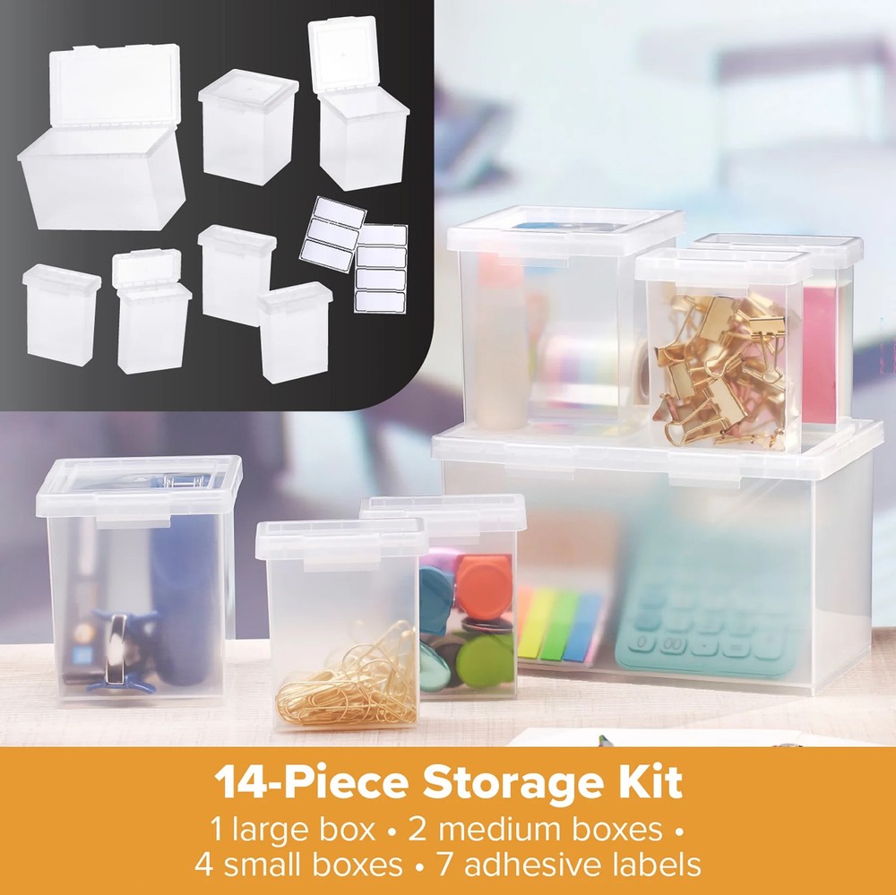 Bostitch Konnect Nest Clear Boxes, Stacking/Nesting, 7-Piece Bundle, 1 Large