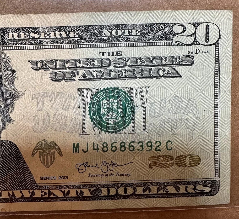 $20 BILL INK MARK ERROR RARE