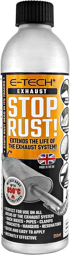 E-Tech Stop Rust Treatment Exhaust System 250ml Car Rust Protection ER00188 + CP