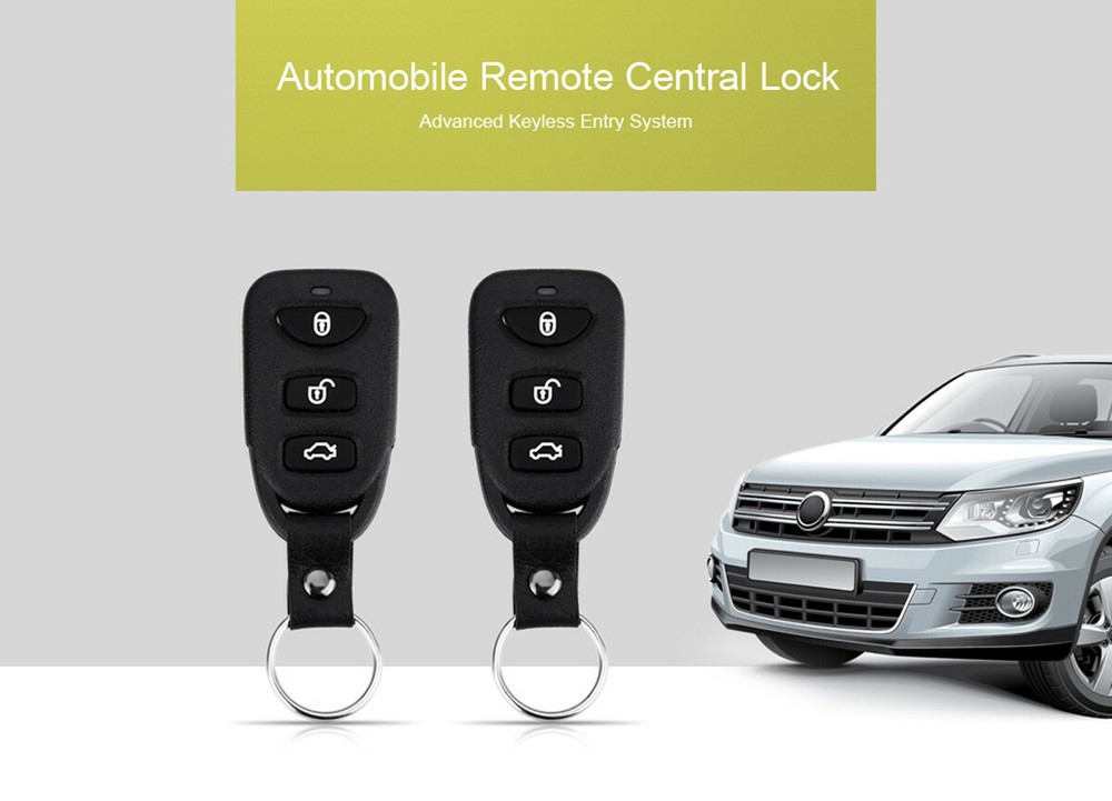 Car Accessory Remote Central Locking Kit Keyless Entry System +2 Remotes Fobs