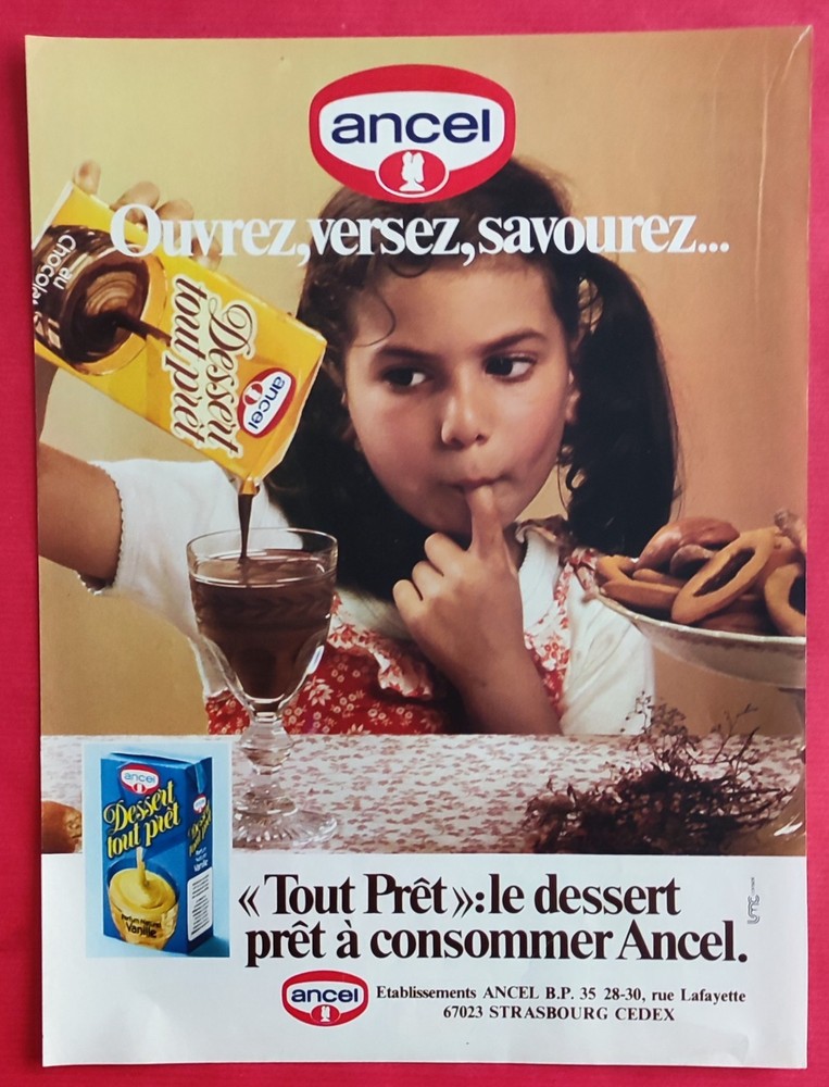 PRESS AD: Cream Dessert ANCEL Ready to Eat 1981