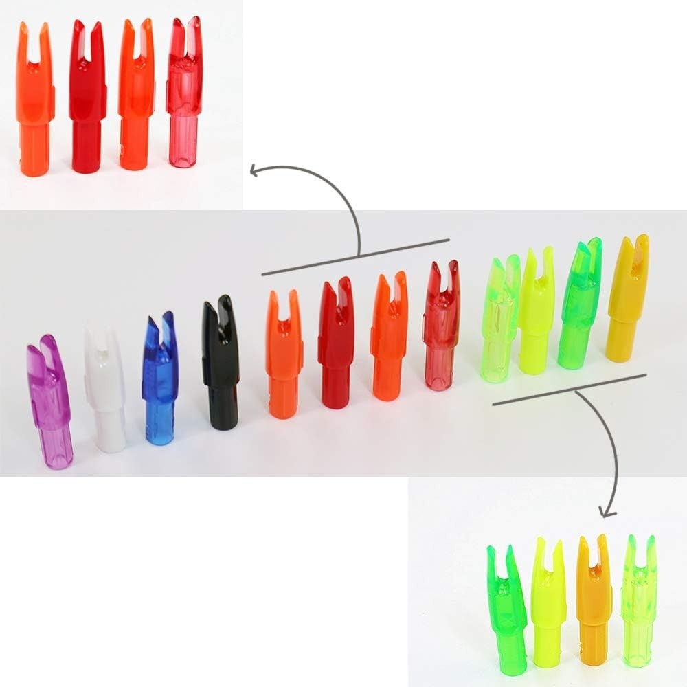 60 Pack Archery Arrow Nocks 0.246" Inside Diameter - Durable Plastic Inserts