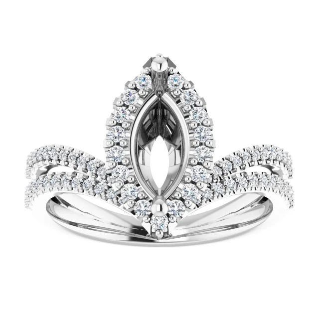 Ring Setting Marquise 8x4mm 925 Sterling Silver Semi Mount Ring Setting