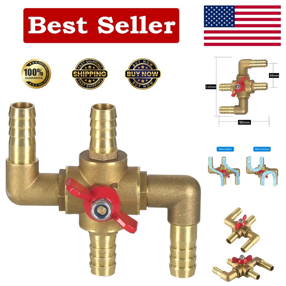 All Brass 5/8” Heating Control Valve - Efficient 4-Way Design for Automobiles
