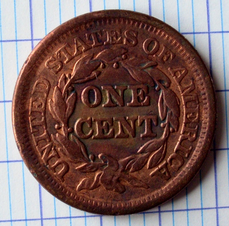 USA 1846, Original One Large Cent, small date - AU / MS