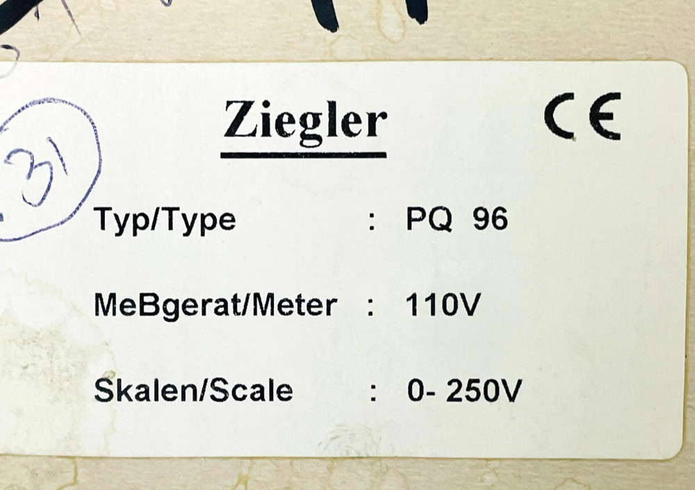 ZIEGLER PQ96 Analog Voltmeter