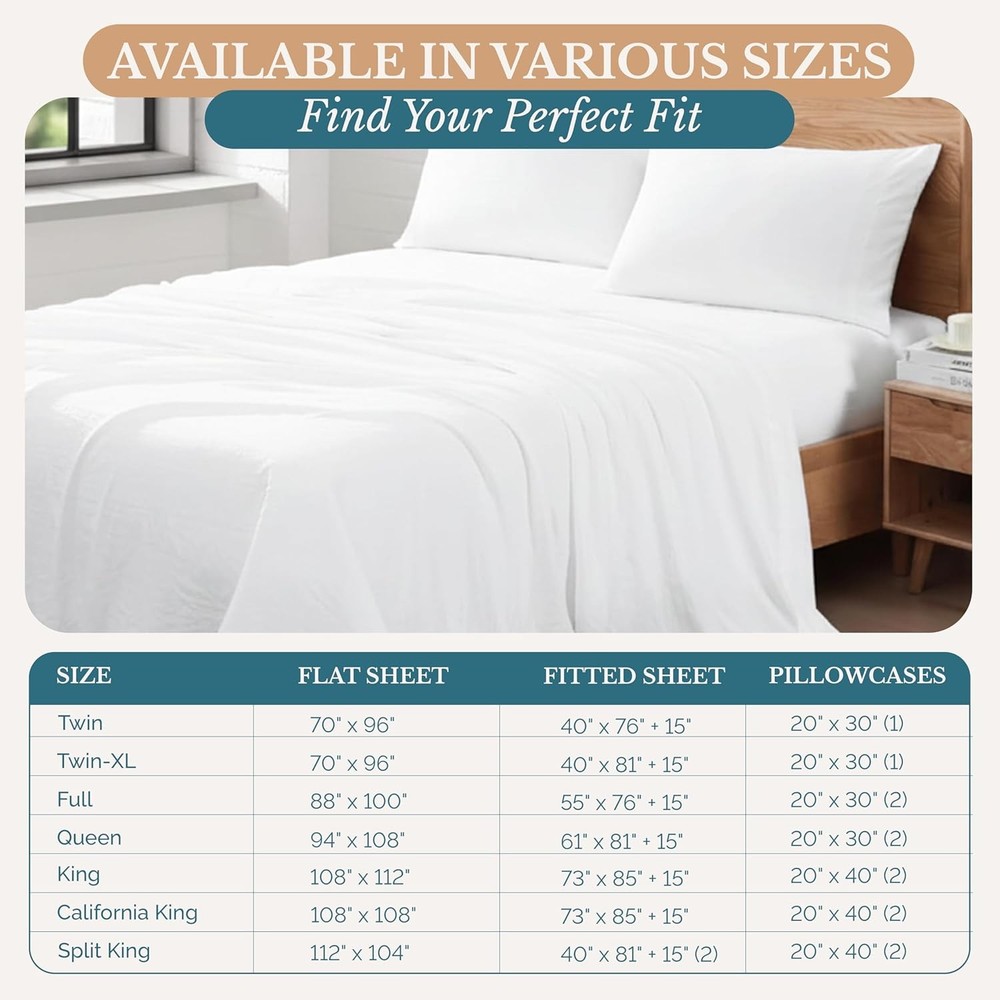 Double Sheet Set, 100% Brushed Microfiber Pre-Wash Double Sheet Set