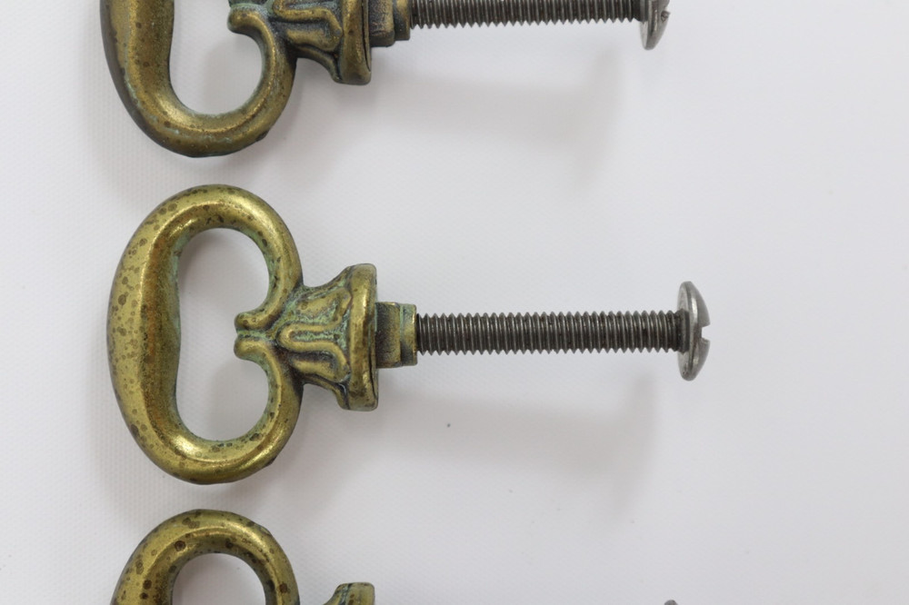4 Vintage MCM Hollywood Regency Brass Cabinet Pulls