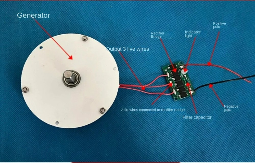 50W Disk Type Coreless Brushless Generator DIY Low Speed, Low Resistance Micro