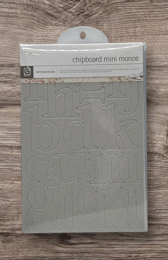 Basic Grey Undressed Chipboard Mini Monos 81 Pc Scrapbooking NEW