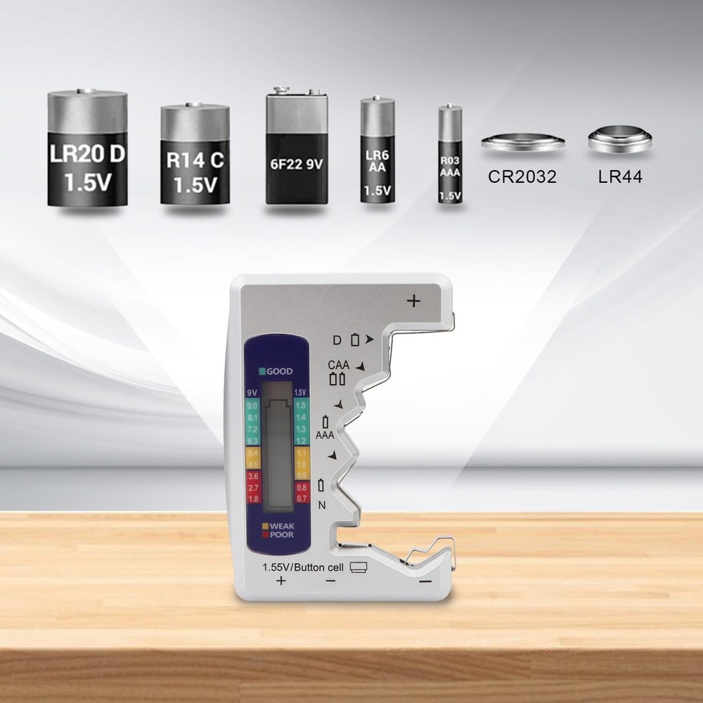 Battery Tester, Digital Universal Batteries Checker, Multi Purpose Small Batt...