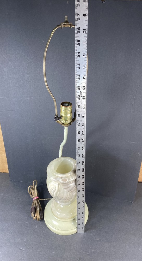 Solid Marble Or Onyx Hand Carved Vase Lamp
