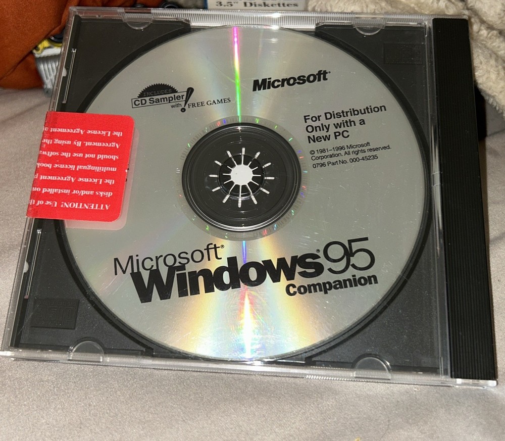 Microsoft Windows 95 Installation CD CD-ROM Disc Only. Unopened, Sealed Case
